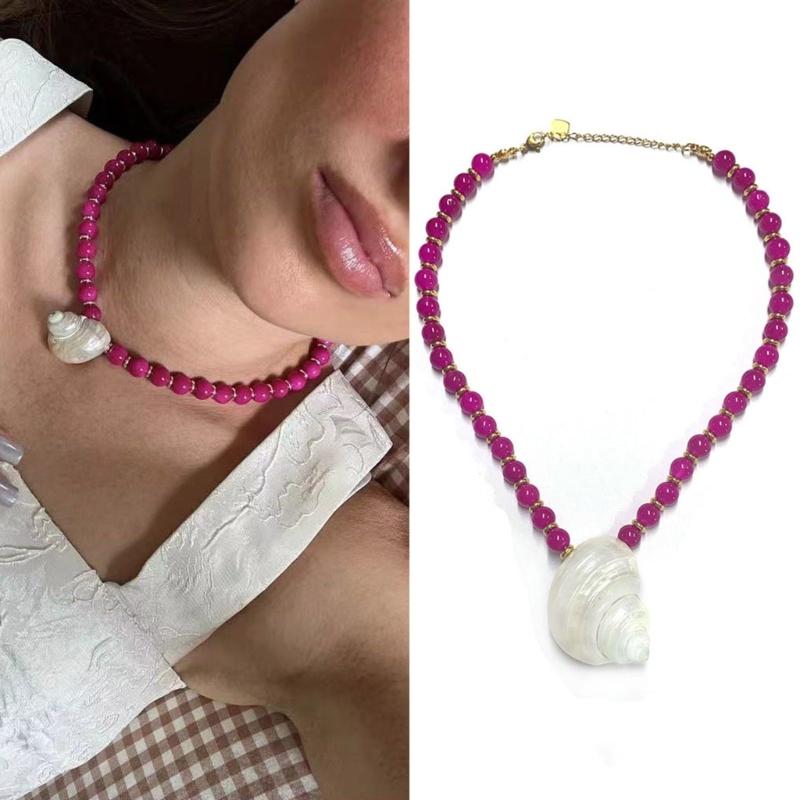 Bohemian Style Conch Pearls Necklace Natural Shell Earrings Jewelry Necklace Accessories For Women Holiday Gift