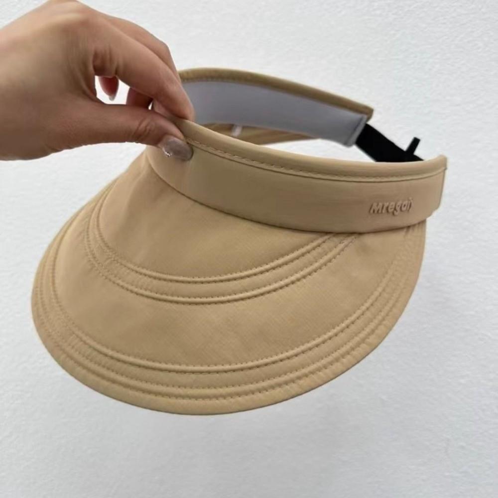 Summer Wide Brim Empty Top Hat Solid Color Breathable Sun Hat Foldable UV Protection Sun Protection Hat