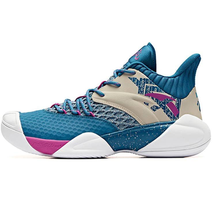 

Anta Cushioning Slip Resistant Abrasion Resistant Mid top Basketball Shoes Men s Blue Gray 11931605-14 39