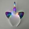 LED Lys Enhjørning Pannebånd Barn Jente Bursdag Tegneserie Hodeplagg Hårtilbehør Regnbue Enhjørning Temafest Dekorasjonsrekvisitter