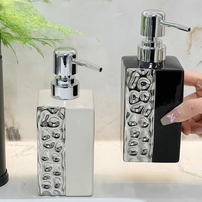 Ceramic Lotion Bottle Household Shampoo Bath Gel Hand Sanitizer Bottle Bathroom Accessories Soap Dispenser Shampoo Dispenser