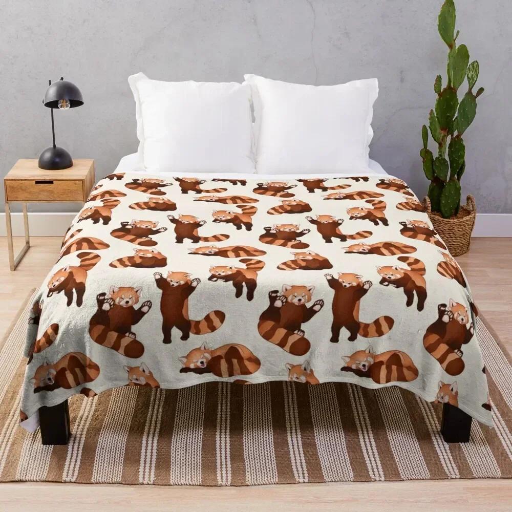 Red Panda Pattern Throw Blanket Large Heavy Nap Blankets 75x90cm