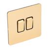 Modern Panel Switch 2 Gang PC Base Stainless Steel Gold Plate Switch for Household Appliances