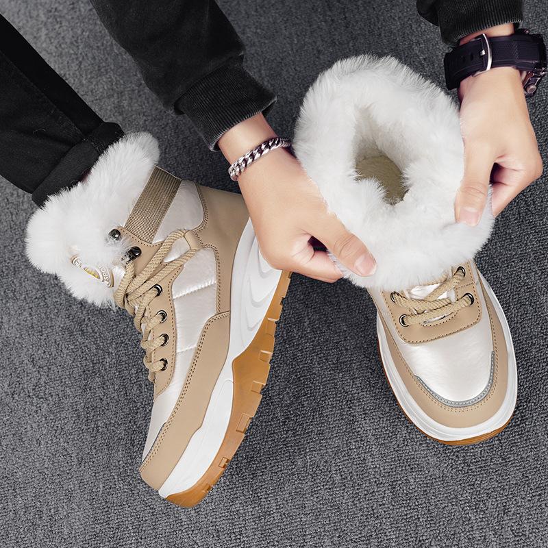 Thick-soled snow boots winter new outdoor non-slip piled thickened warm high-top cotton boots