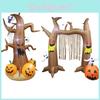 Halloween Air Blown Inflatable Yard Decor Featuring A Spooky Ghost Tree Arch With Led Lights