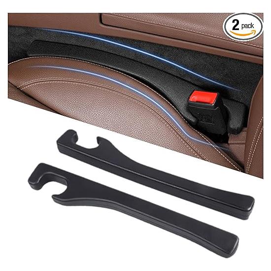 Car seat gap filler, 2 pieces, universal plug for filling the gap between the seat and the console made of artificial leather