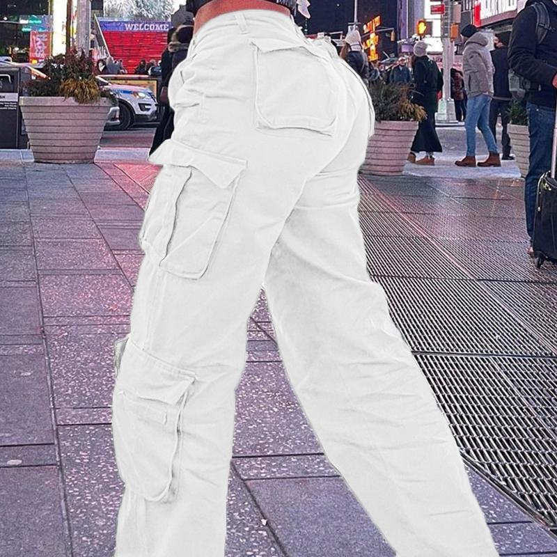 High Waist Fashionable Streetwear Style Women's Jeans Casual Trousers Trendy Workwear Long Pants Comfortable Fit Denim Trousers