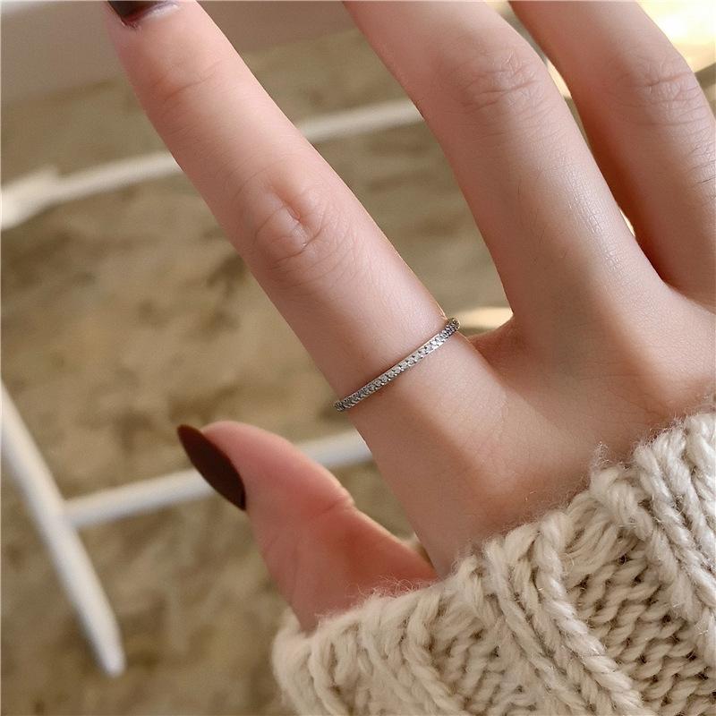 Elegant Thin Band Ring with 40 Sparkling Diamonds: A Simple, Beautiful Half-Circle Design Perfect for Stacking and Everyday Wear.