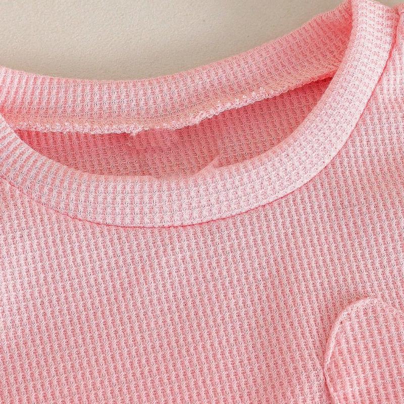 Girls' Fashionable Casual Set 2025 Summer Children's Sweet Heart-shaped Knitted Pants Two-piece Set