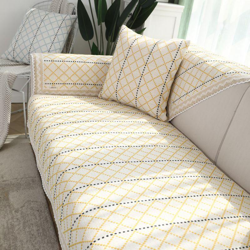 

All Year Round Neutral Cotton Linen Sofa Cushion Towel Minimalist Fabric Coarse Cloth Non Slip Anti-Static Carpet Window Cushion Machine Washable Yellow 45*45cm (custom shoot this)