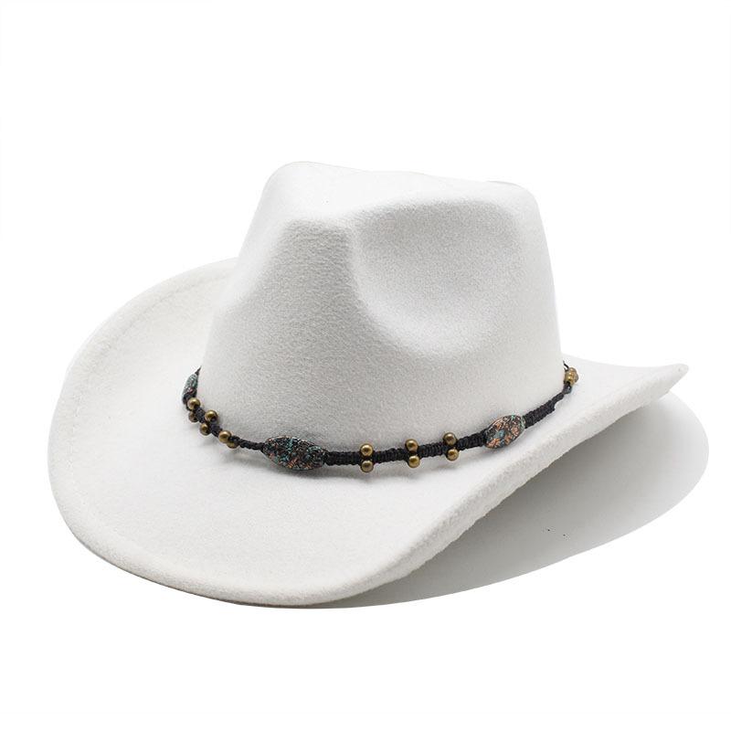 Tibetan Woolen Hat Women'S Versatile British Jazz Top Hat Tourist Mountaineering Western Cowboy Hat Men