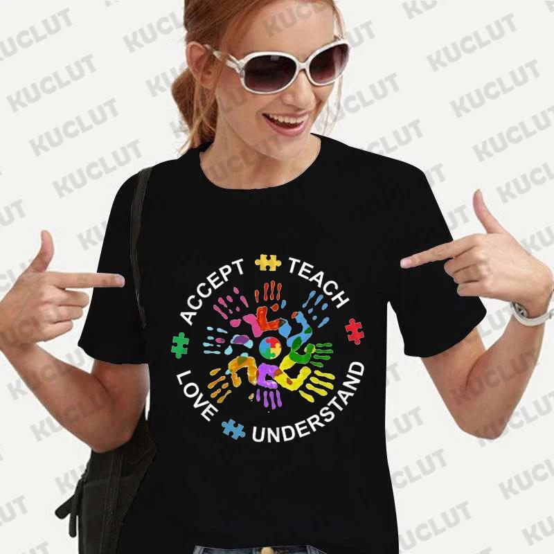 Autism Awareness Shirt for Unisex Teach Accept Understand Love T-shirts Neurodivergent Tshirts Autism Support Tee Shirt Y2k Tops S