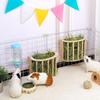 Bunny Hay Feeder Rack  Wooden Small Animals Grass Dispenser Guinea Pig Feeding Holder for Hamster Chinchilla Squirrel