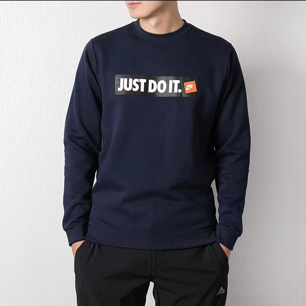 Nike American Vintage Logo Outdoor Casual Sports Crew Neck Pullover Long Sleeve Sweatshirt Men Sweatshirt Navy-Blue 928700-451