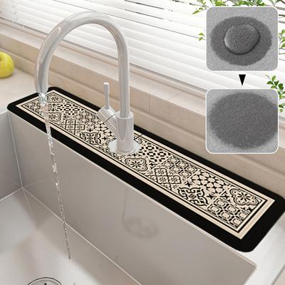Washbasin Faucet Drain Pad Nappa Sink Faucet Splash Protector Drying Mat Countertop Non-slip Splash Proof Pad Bathroom Accessori