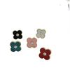Senso Sênior de Trevo de Quatro Folhas Colorido com Brincos de Diamante Temperamento de Moda Requintada Flores Brincos Femininos
