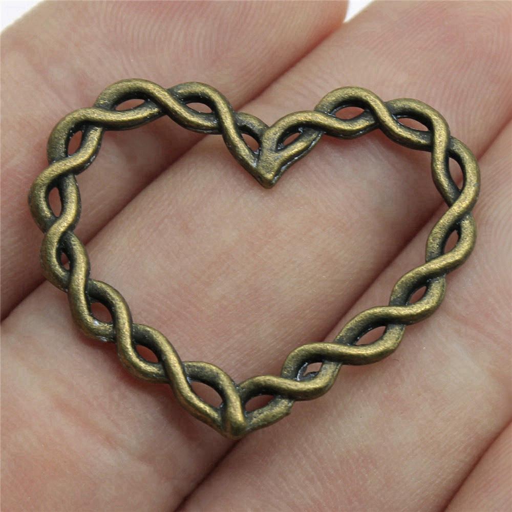 Heart Connectors Love Symbol Antique Bronze Zinc Alloy Jewelry Making DIY Jewelry Making Style Pendant Connectors
