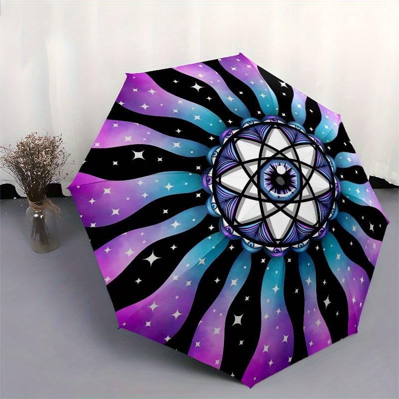 1pc Psychedelic Cosmic Eye Mandala Umbrella with Plastic Handle,Suitable for All Seasons Home Travel Outdoor UmbrellaM1250