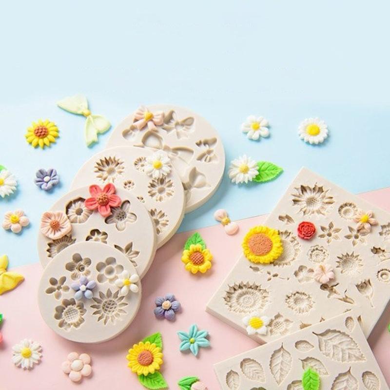 DIY Wax-Melt Moulds Heart Flower Bow-Shape Silicone Molds Chocolate Candy Gummy Molds for Party Cake Decorations Tool