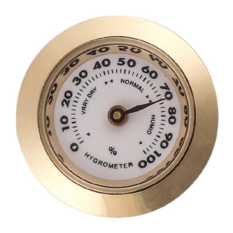 

28mm Metal Cigar Hygrometer Household Indoor Outdoor Cigar Box Humidity Meter 1 золотой