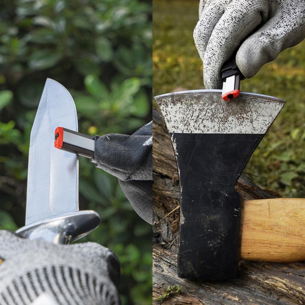 SHARPAL 129N Pocket Knife Sharpener and Garden Tool Sharpener for Sharpening Pruning Lawn Mower Blades Multi-Purpose Scissors, Shears, Loppers, Axes,