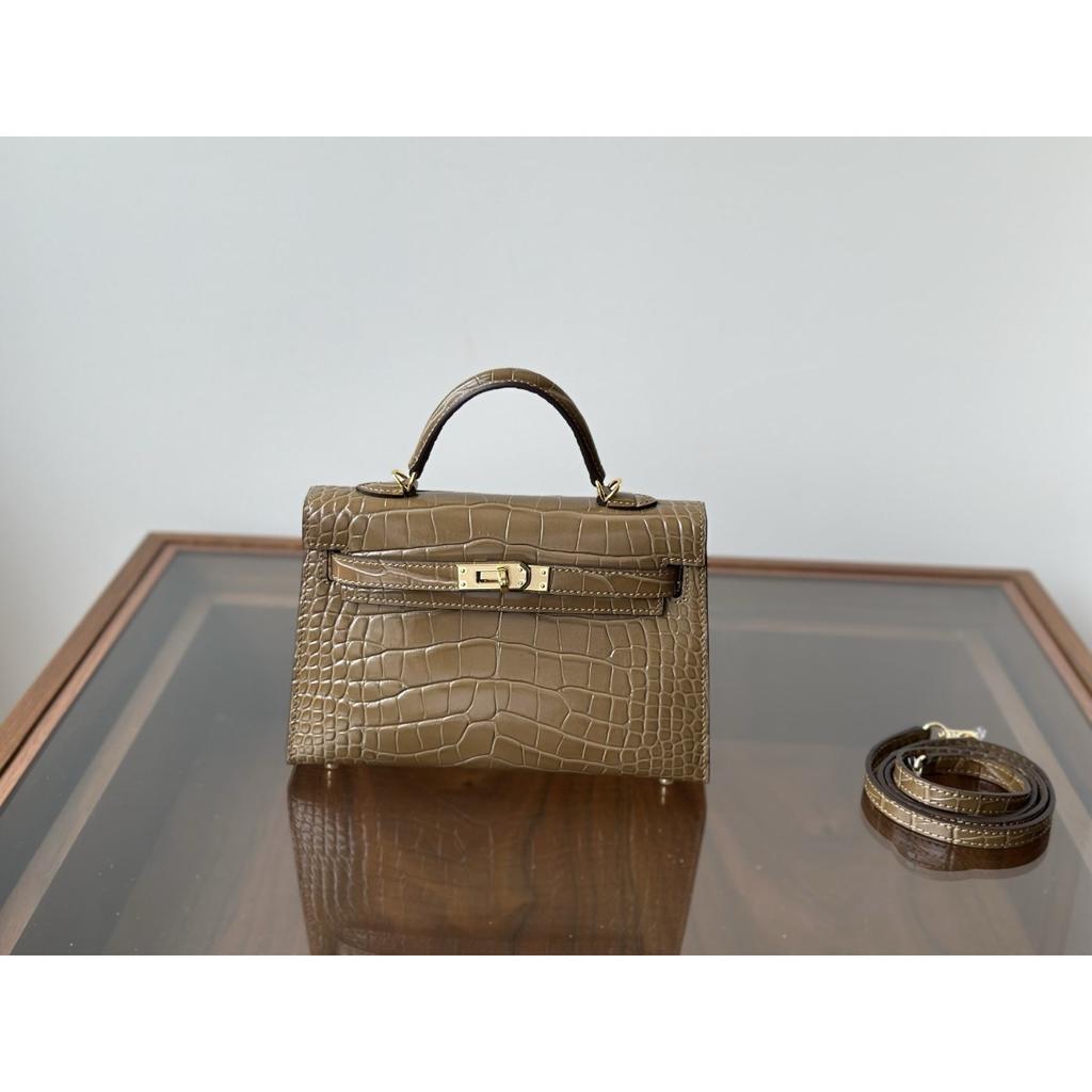 Kazilan 21cm Kelli Crocodile Pattern Handbag Bag Women's Fashion Versatile Mini Shoulder Messenger Women's Bag