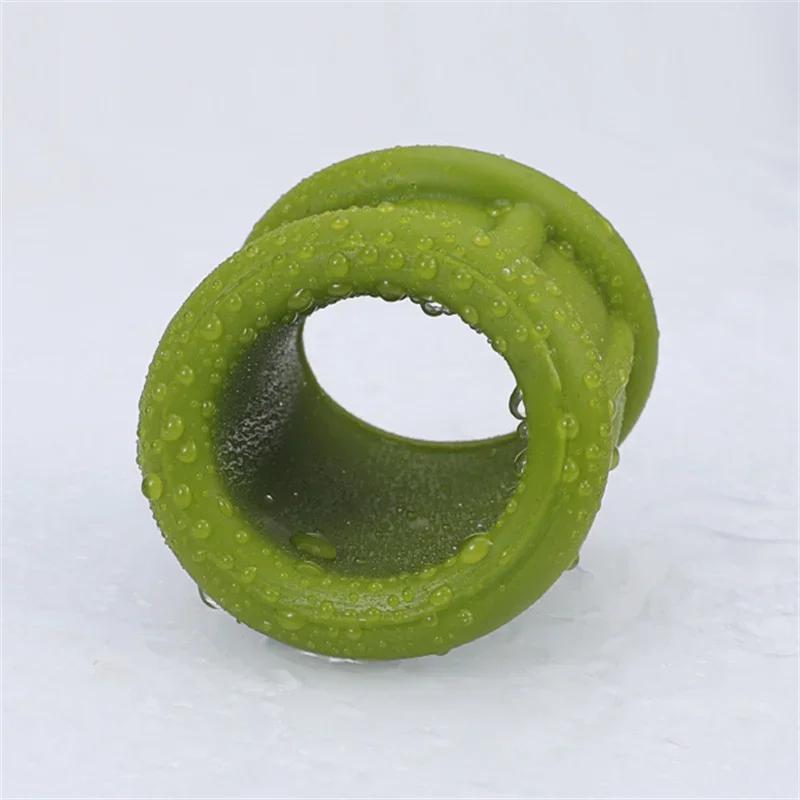 Sexy Silikon Schwanzring Hodenstrecker Hodensack Hoden Fesselung Männliche Ejakulationsverzögerung Verlängerte Zeit Sexspielzeug für Männer Erwachsenenspiele