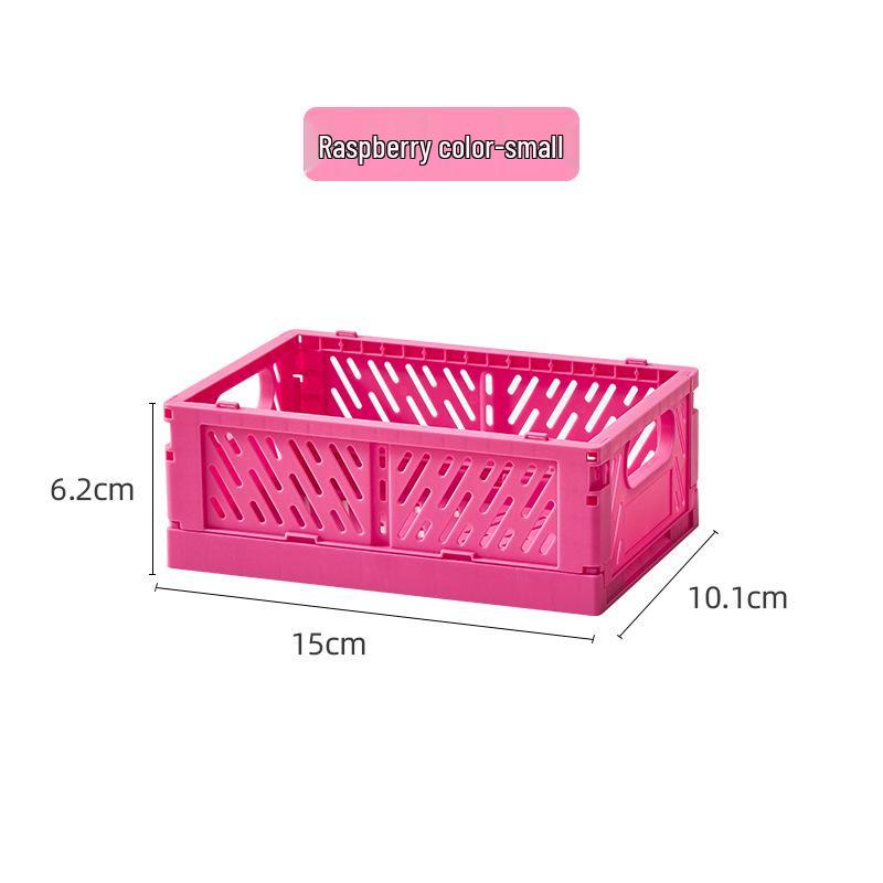 Foldable Plastic Storage Basket - Creative, Stackable Bin for Desktop, Living Room, or Refrigerator Organization