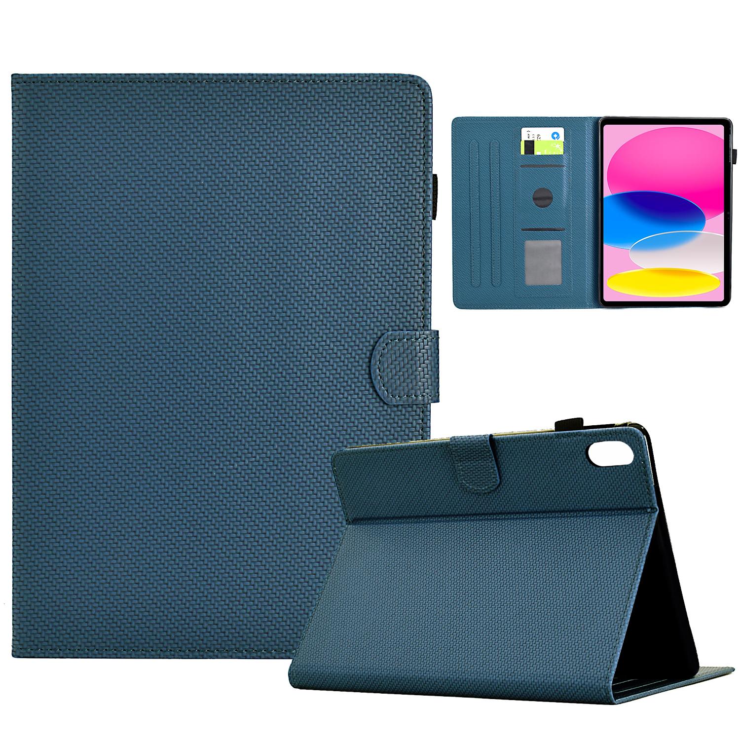 

For iPad (2025)/10.9 (2022) Case Card Slots Auto Wake/Sleep PU Leather Tablet Cover Sapphire