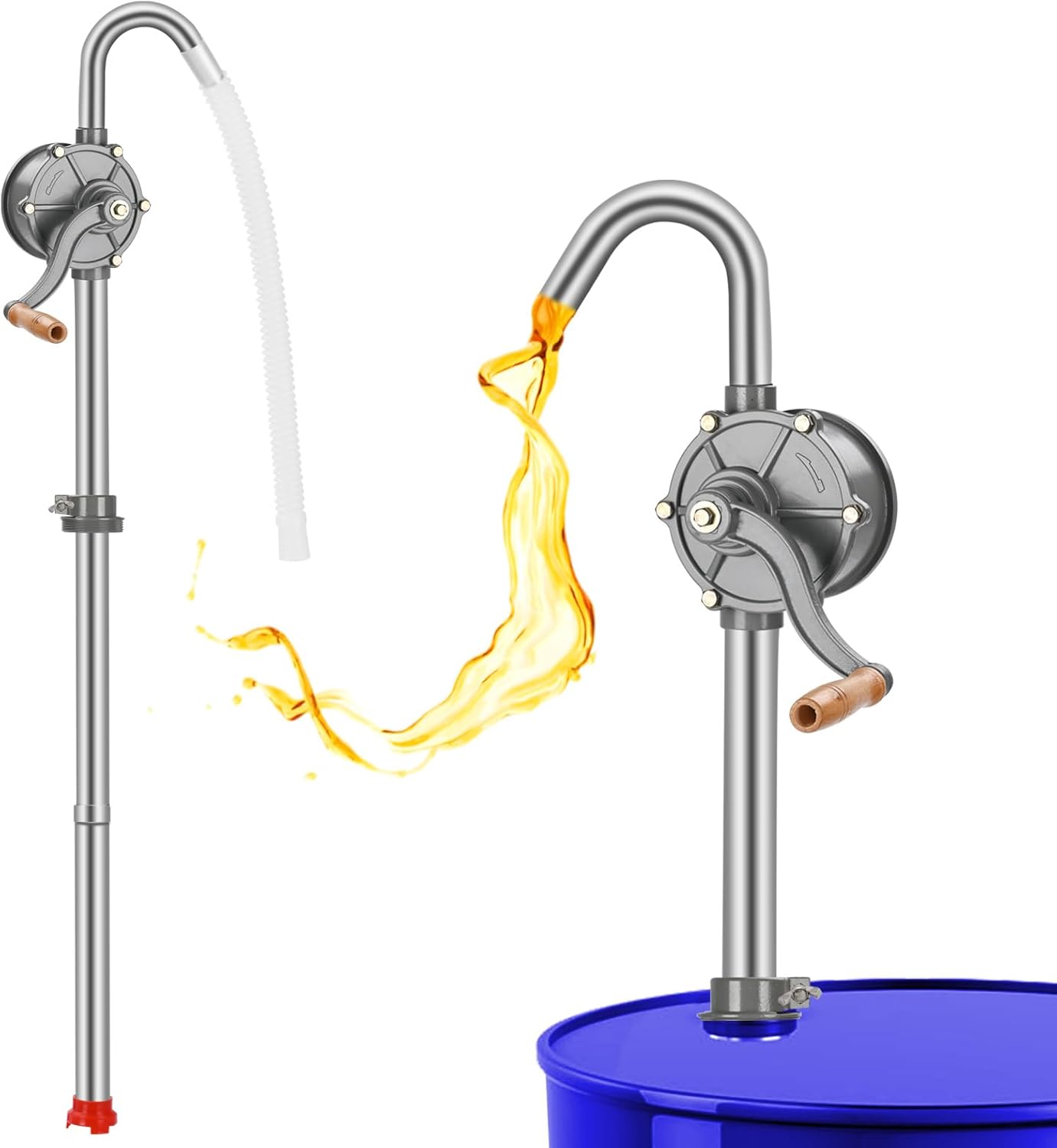 

55 Gallon Drum Pump,Rotary All-Aluminum Manual Hand Transfer Pump for 5-55 Gallon Barrels Oil Diesel Kerosene