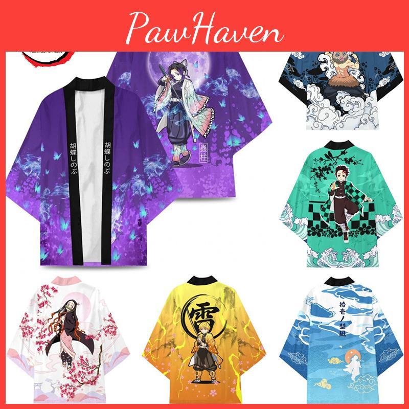 Unisex Demon Slayer Top Kamado Tanjiro Agatsuma Zenitsu Cosplay Costume S-3xl