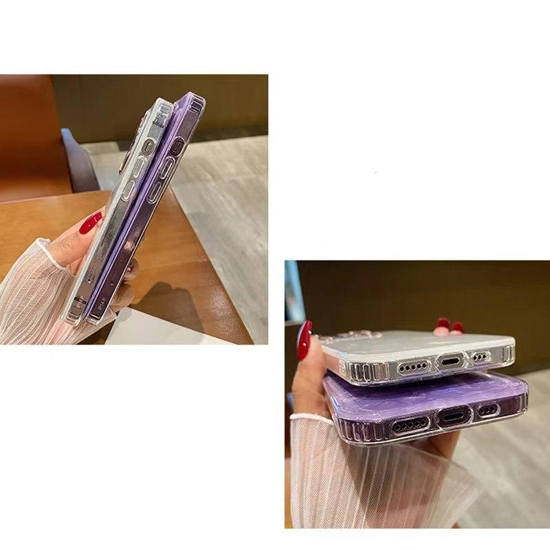 Fargerik fritillaria glitter gjennomsiktig støtsikker telefondeksel for iphone 11 13 15 Pro 16 14pro 12 Pro Max Beskyttelsesdeksel for kameralinse