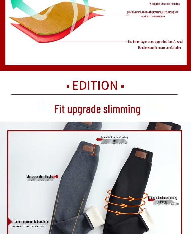 Northeast Women's High-Waist Wool Leggings: Thick Fleece Lined, Plus Size, Tummy Control, Warm Pants for Autumn/Winter