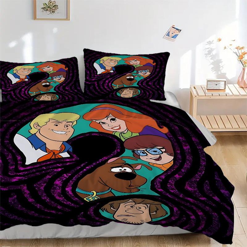 

3pcs Scooby-Doo Duvet Cover Set, Includes 1 Duvet Cover and 1/2 Pillowcases (No Insert) yy251104246 135x200cm