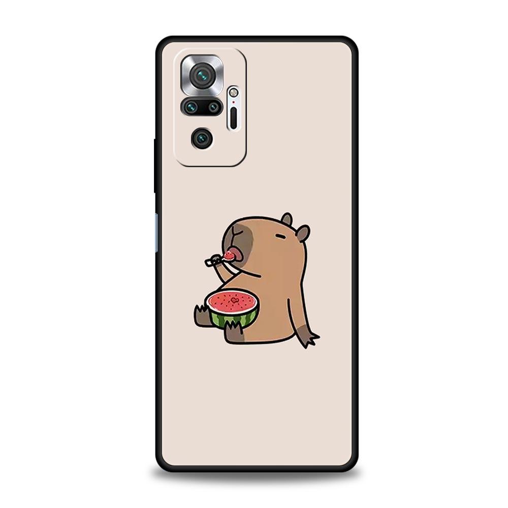 

Cute Capybara Phone Case For Xiaomi Redmi Note 14 13 5G 10 11 12 Pro Plus 4G 14C 13C 12C 10C Black Cover Redmi Note 11