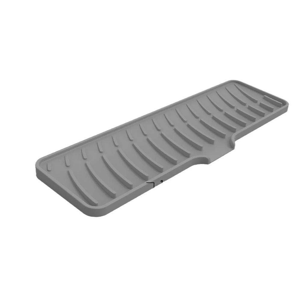 Kitchen Sink Splash Guard-Silicone Draining Mat Around Tap Draining Pad Behind Faucet with Lip Drip Catcher Sink Protector Mat