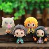 4pcs/set Q Version Demon Slayer Sitting Doll Action Movie Model Toys Doll Figure