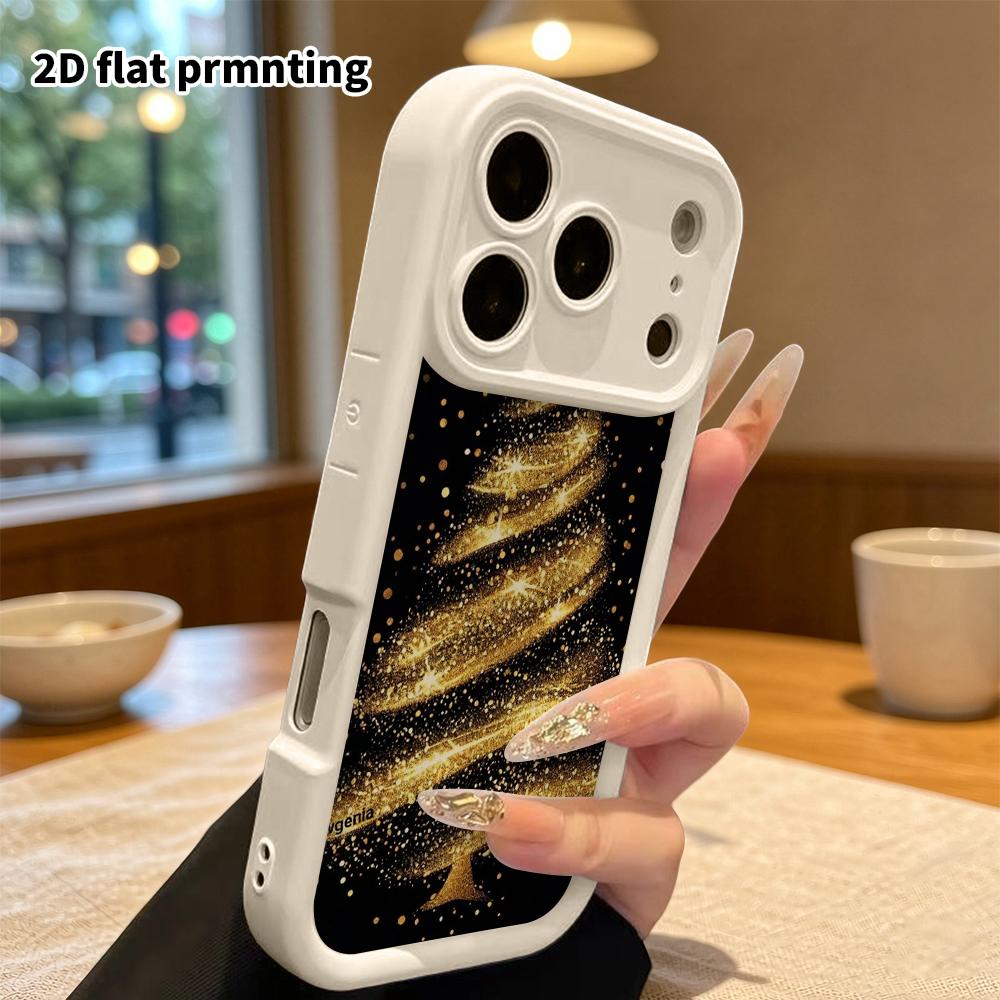 Phone Case: 2D Flat, Suitable for iPhone 18, 17, 16, 15, 14, 13 Pro Protective Case, Glitter Christmas Tree, Perfect Christmas and Halloween Holiday G