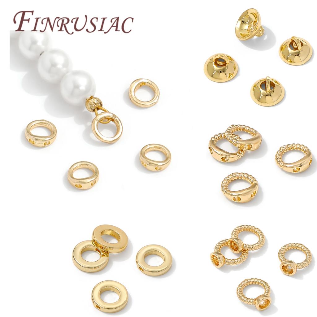 Messing 18K Gold Plated 2-Loch Verbinder für Schmuck, Armband Endstück, Perlen Endkappe mit Loch, Zubehör für Schmuckzubehör