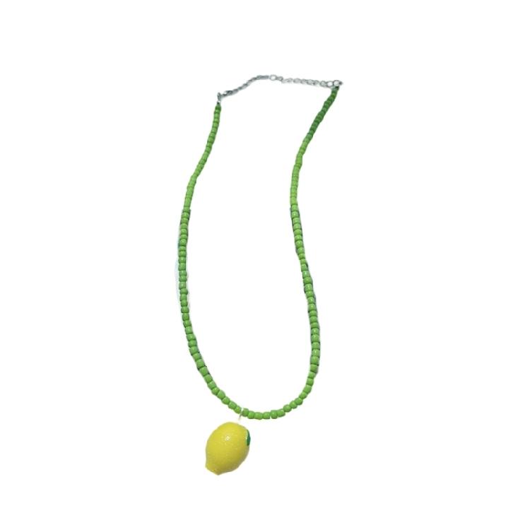 Girls Layering Glass Bead Necklace Fruit Inspired Jewelry Stackable Design Lightweight Gift Choice