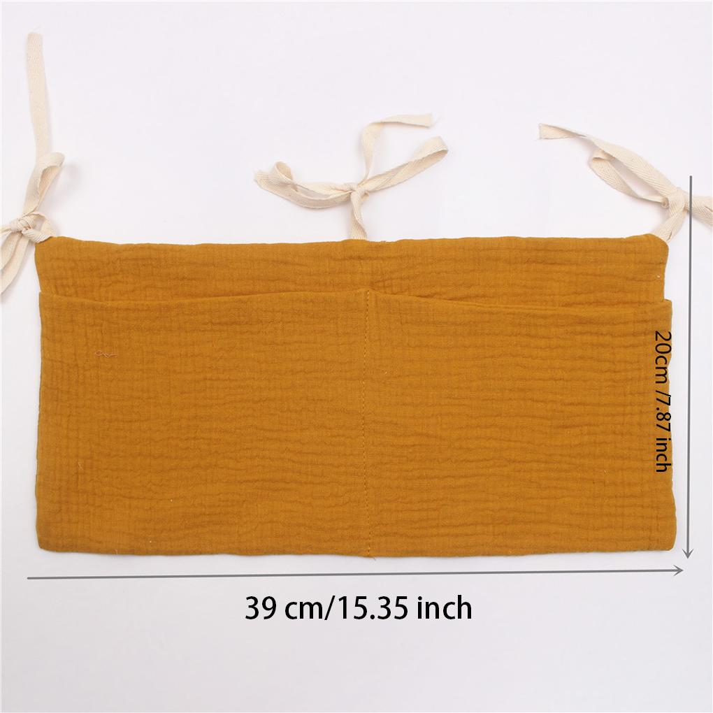 Cotton Baby Crib Storage Bag Portable Dual Layer Hanging Rail-mounted Reusable Washable Replacement Toy Organizer