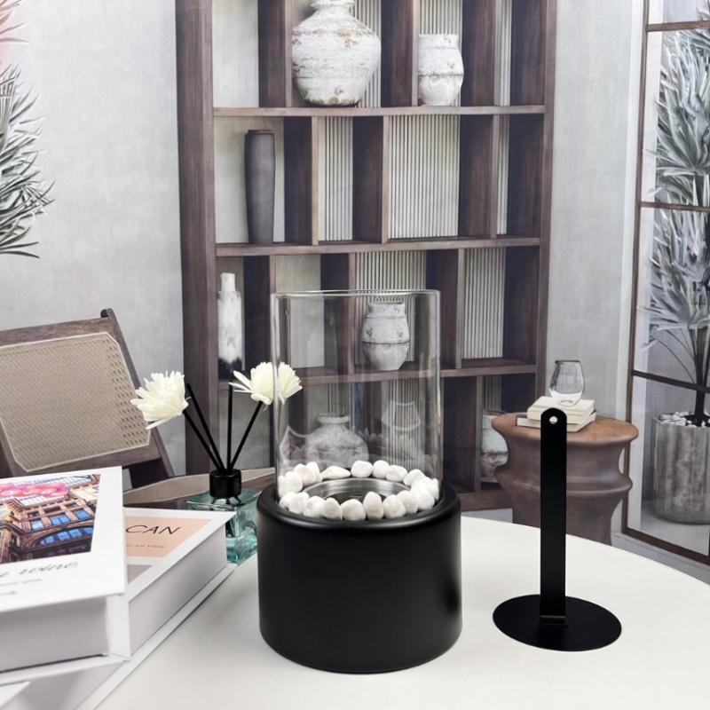 Tragbarer Tischkamin Mini mit Kieselsteinen für moderne Heimdekoration Geschenk für Geburtstag, Versammlungen & Hochzeiten