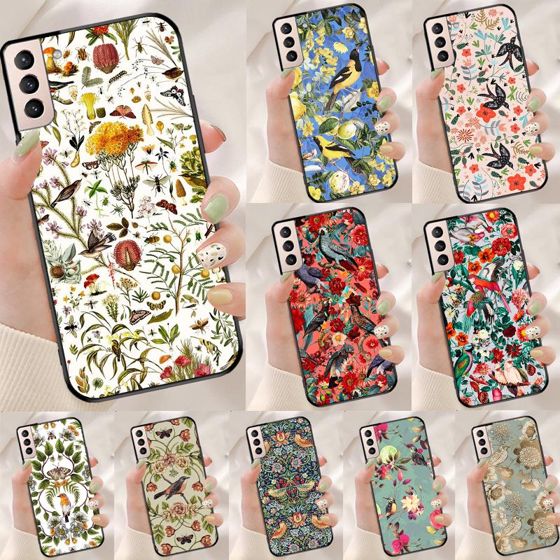 Garden Birds Funda Case For Samsung Galaxy S25 Ultra S9 S10 S20 S21 FE S22 S23 Plus S24 Ultra Phone Cover