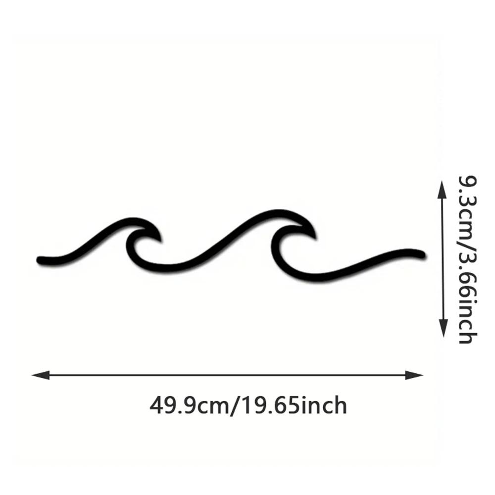 Omfamna Lugn Ett Stycke Metall Havsvåg Skulptur Minimalistisk Sovrum Kontor Väggaccent Havsvåg Metallskulptur Ett Stycke