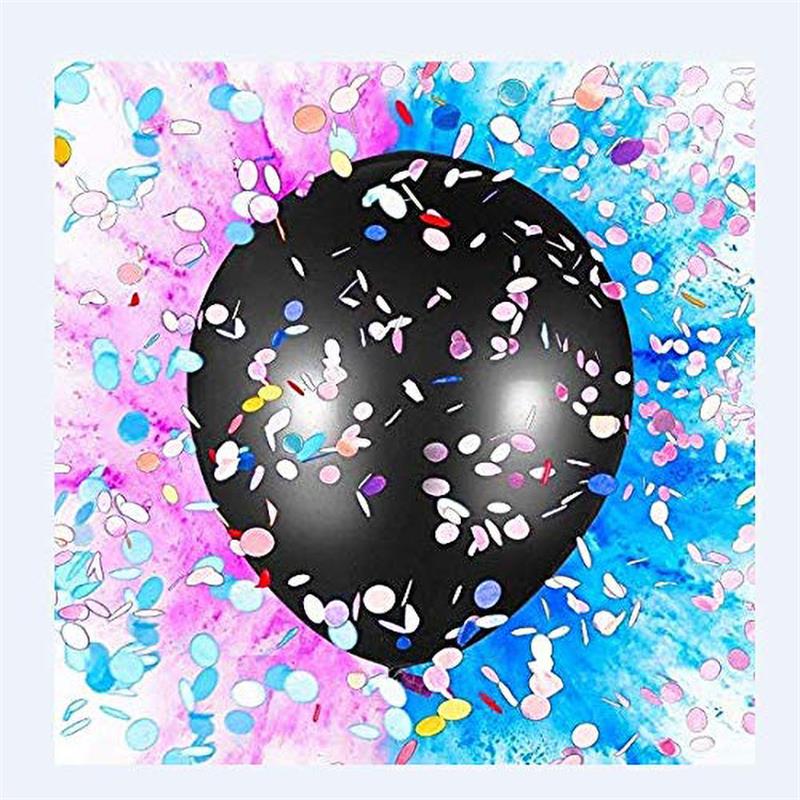 1 Set Party Decoration Balloon Boy Or Girl Gender Reveal Black Latex Balloon Confetti Ballons Birthday Gender Reveal
