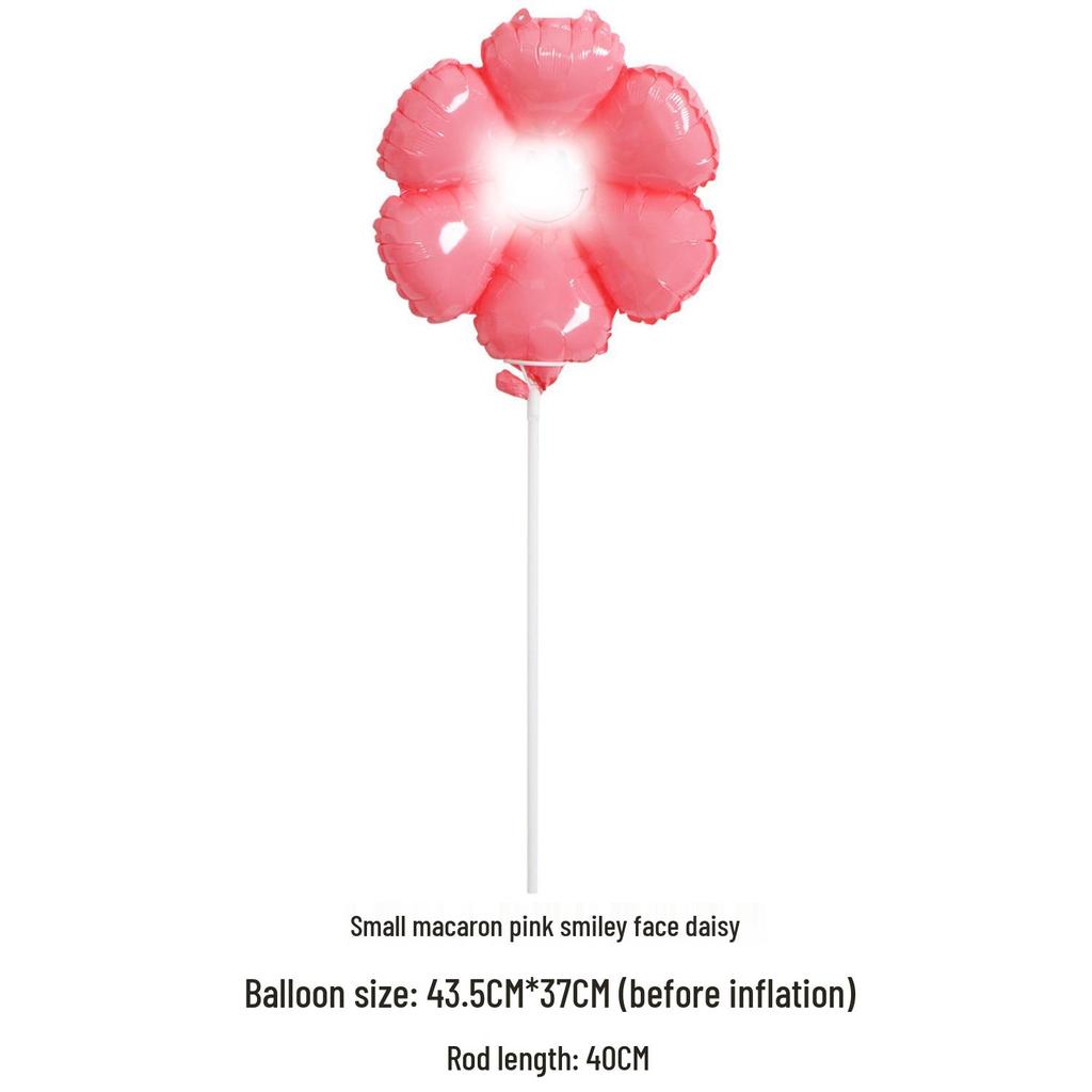 Kleine Gänseblümchen- und Sonnenblumen-Lächeln-Luftballons – Handgehaltene Geburtstagsfoto-Requisiten