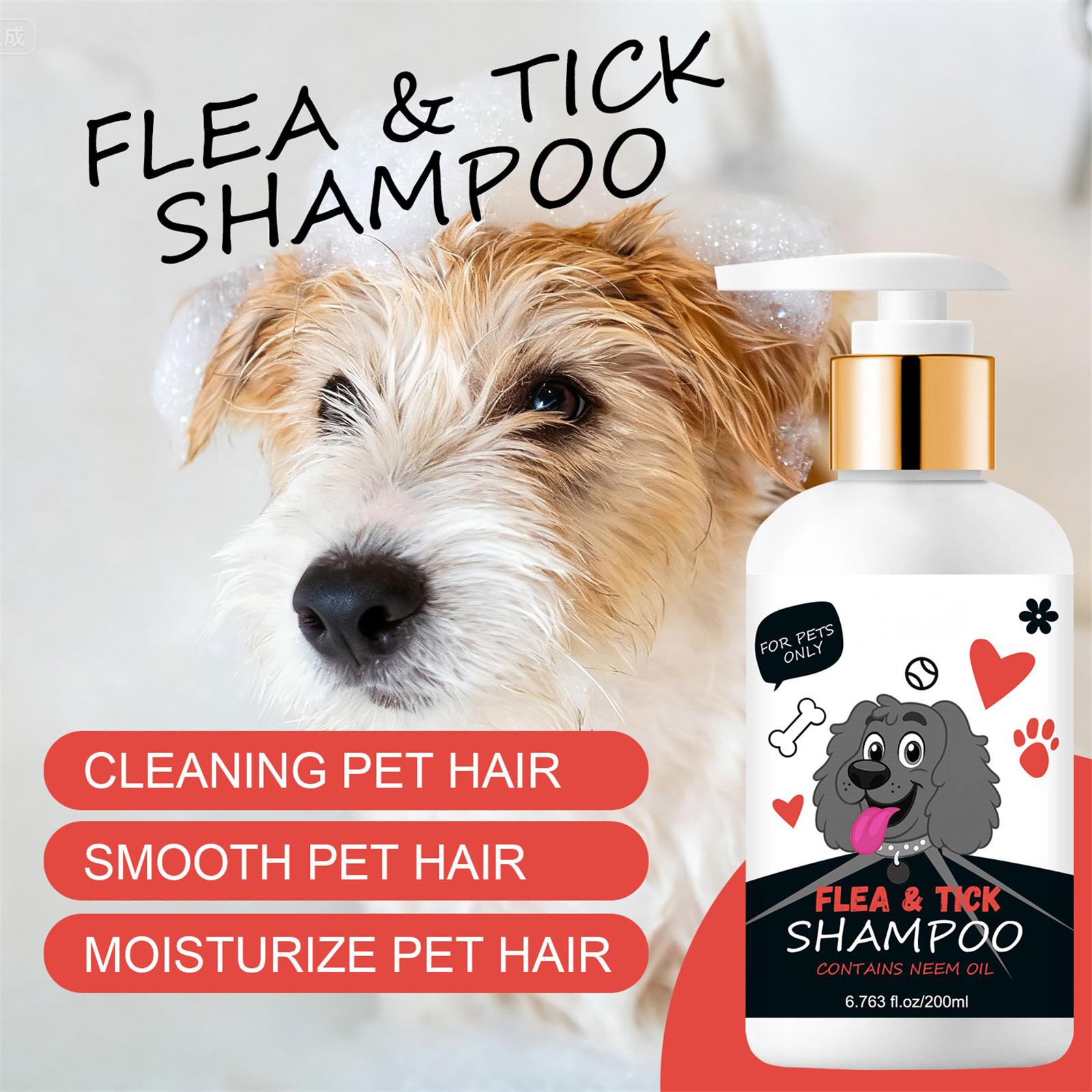 

Шампунь от блох и клещей для домашних животных 200 мл, обогащенный маслом нима для домашних животных One Size