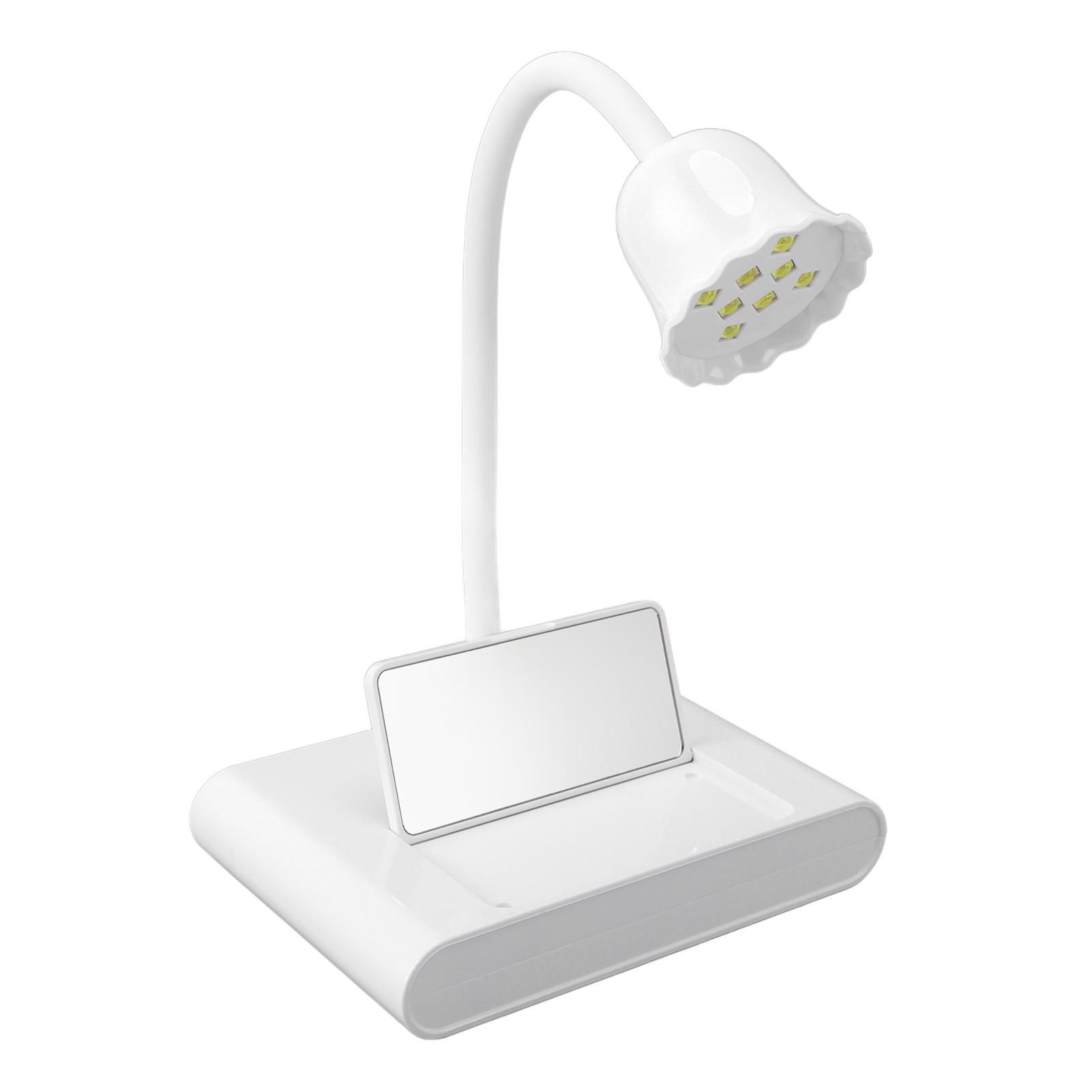 

UV Light Gel Nails 8 LED 20W 360 Degree Adjustable Angle 60S Timing Desk Lamp for Nail Gel Curing with Mirror Plug in