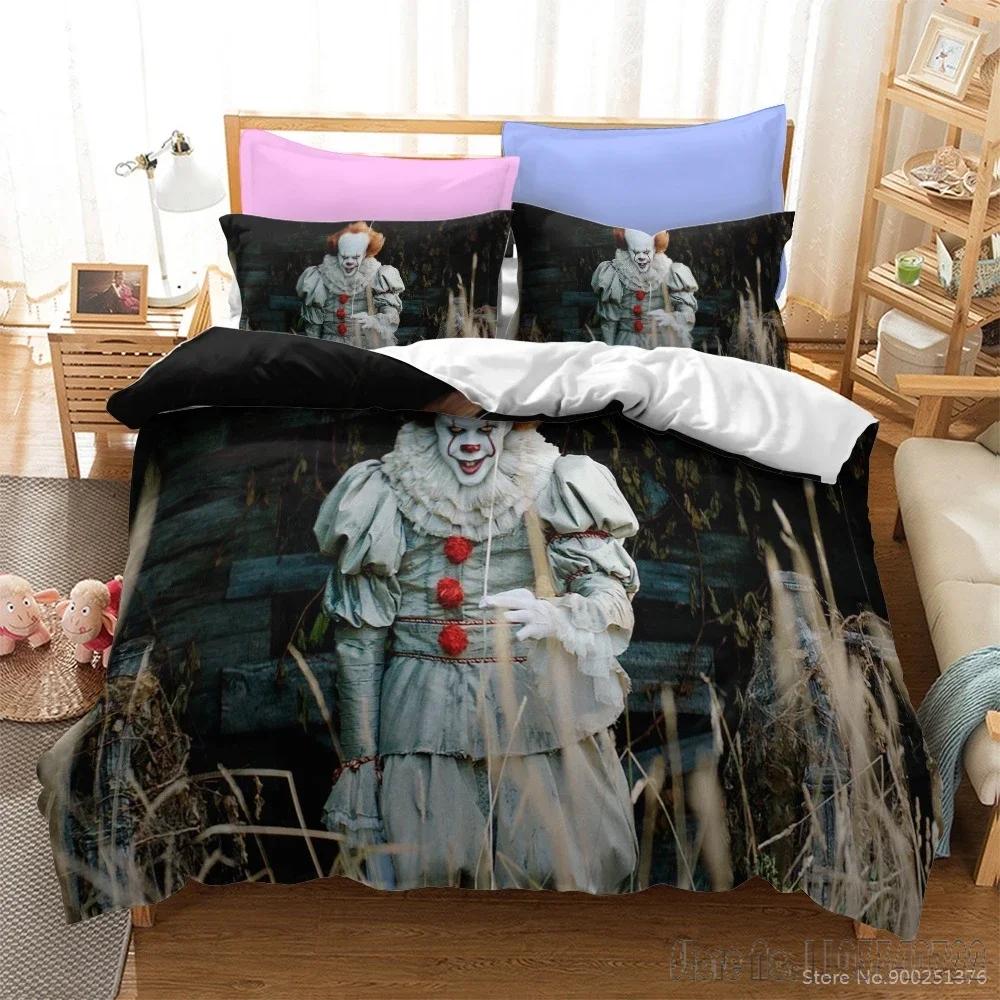Stephen King's It Twin Full Queen King Duvet Cover Set HD Comforter Cover Bedclothes for Kids Bedding Sets Bedroom Decor