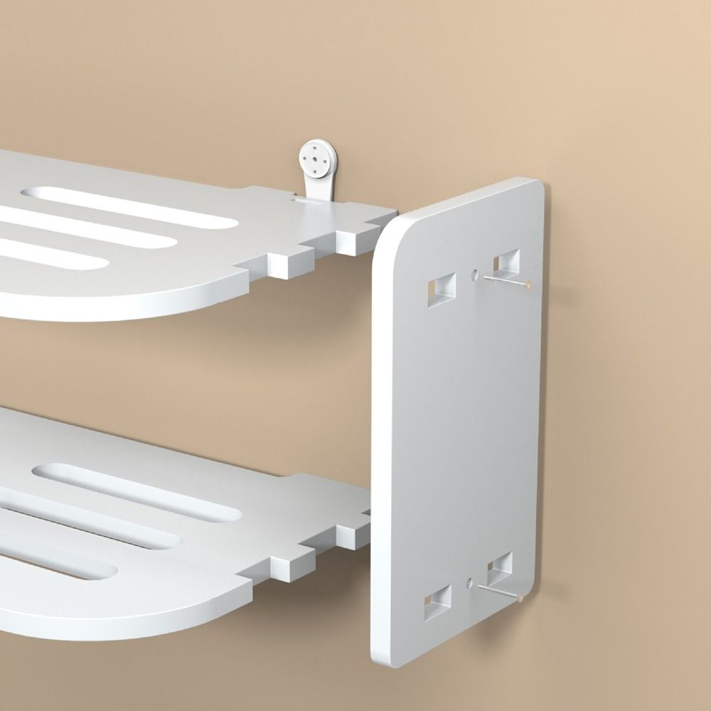 Strong Load-Bearing 2 Layer Wall Shelf Plastic Router Placement Rack  Cable Management